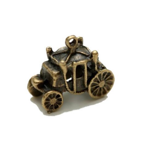 Zawieszka metalowa Charms ScrapBerry's Kareta Brąz, 18mm